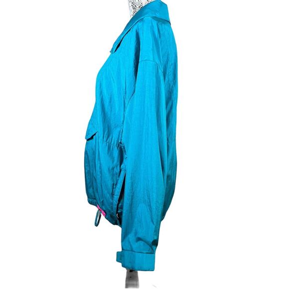 Profile Vintage Women's Half Zip Pullover Teal & Pink Jacket / Size Medium - Picture 6 of 11